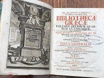 РАРИТЕТ 1754 год! Иоганн Альберт Фабрициус. Греческая библиотека