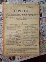 Список лиц имеющих право участия в избрании членов Государственной Думы по городу С.-Петербургу.