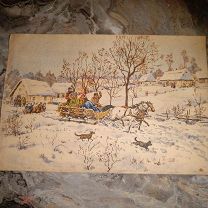 (298-12-В) Рисунок Деревня 19?? г (20х29см )