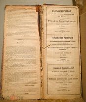 1875 год! Таблица умножения Рига цензура Митавская железная дорога издание либава готл от