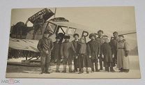 Фотография. Легендарный летчик Копылов Василий Борисович и крестьяне 1925 год (Лот Ж846)