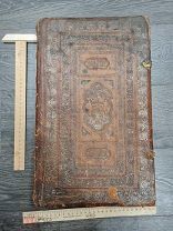МИНЕЯ ОБЩАЯ - СТАРИННАЯ ОГРОМНАЯ ЦЕРКОВНАЯ КНИГА - КОЖАНЫЙ ПЕРЕПЛЁТ - РЕДКОСТЬ