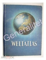 Школьный Атлас мира 1947 Оккупация Германии RARE Weltatlas Germany