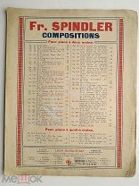 До 1917 г. Ноты Шпиндлер Менуэт Spindler Издатель Леон Идзиковский Штамп Лемберг Лекае Старинные