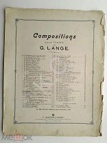 До 1917 г. Ноты Северная песня Ланге Op. 152 Издатель Юргенсон Jurgenson Штамп в виде лиры Старинные