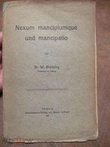 1907 Вольфганг Штинцинг. Нексум и мансипация. - Долговое обязательство Римского права. - Около рубля
