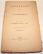 Антикварная Книга: Древне Афинский драматург Софокл. 1871 год. (Греческий и Немецкий языки).