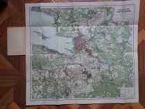 РАСПРОДАЖА редкий КАРТА план окрестности Санкт-Петербург ЦАРСКАЯ книга 1912 год 75х86.5 № 26