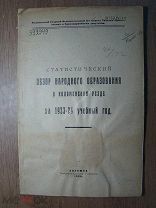 Статистический обзор народного образования в Коломенском уезде за 1923-24 уч. г. Старт 1 руб.