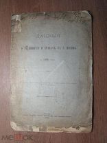Данные о родившихся и браках в г. Москве за 1896 г. Изд. 1897 г. Старт 1 руб.