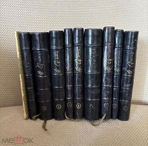 «Библиотечка отдельных работ И. В. Сталина» в кожаном переплете. 9 книг. 1935 год. Размер 12 на 8,5