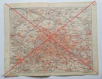 Карта ПАРИЖА И ОКРЕСТНОСТЕЙ Разм карты - 24х31см. Россия, кон 19 нач 20 в. К26!
