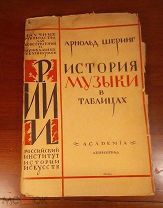 А. Шеринг ИСТОРИЯ МУЗЫКИ В ТАБЛИЦАХ изд-во Academia 1924 год редкость